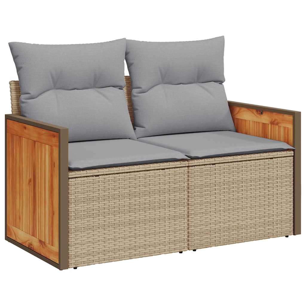 Garten-Sofa-Set 11 pcs Beige und Hellgrau 80 x 80 x 71 cm